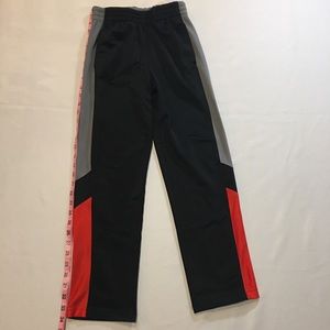 YL Black Athletic pants with red and grey stripe